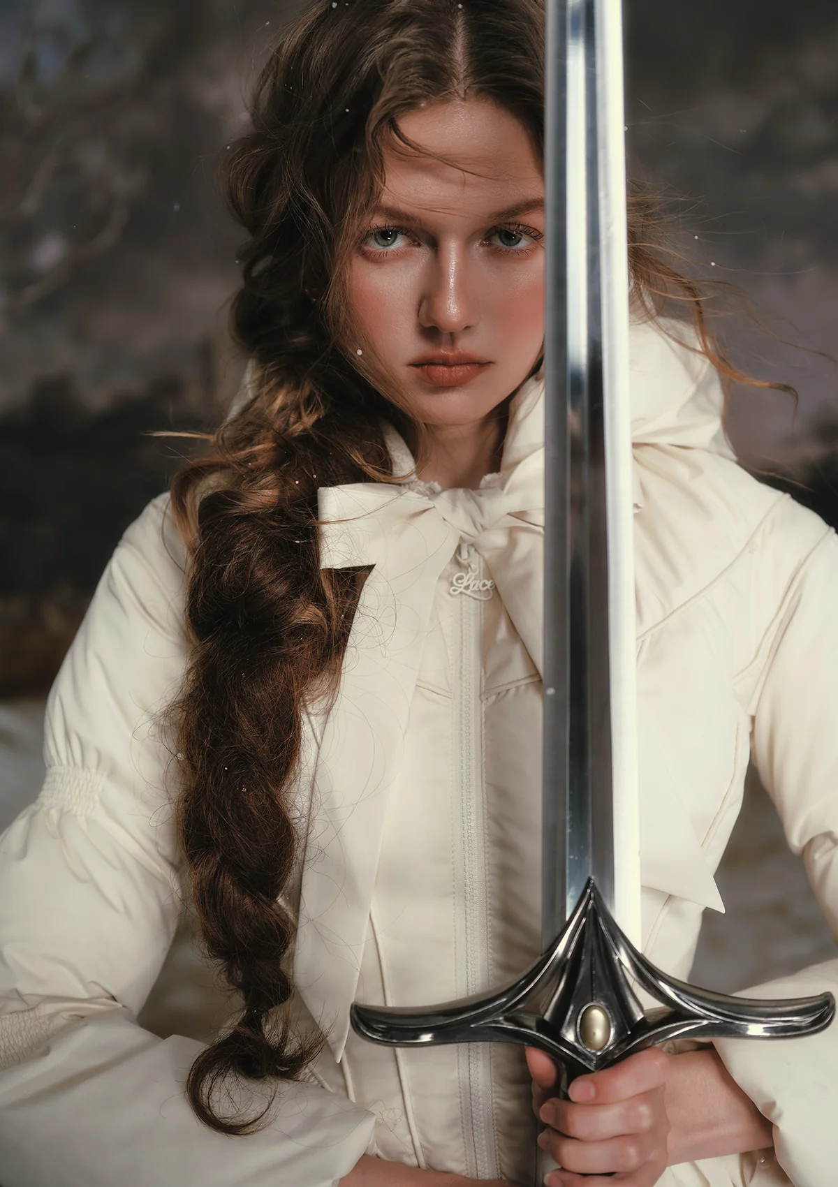 Black&White Warrior Down Coat (White) - Image 6
