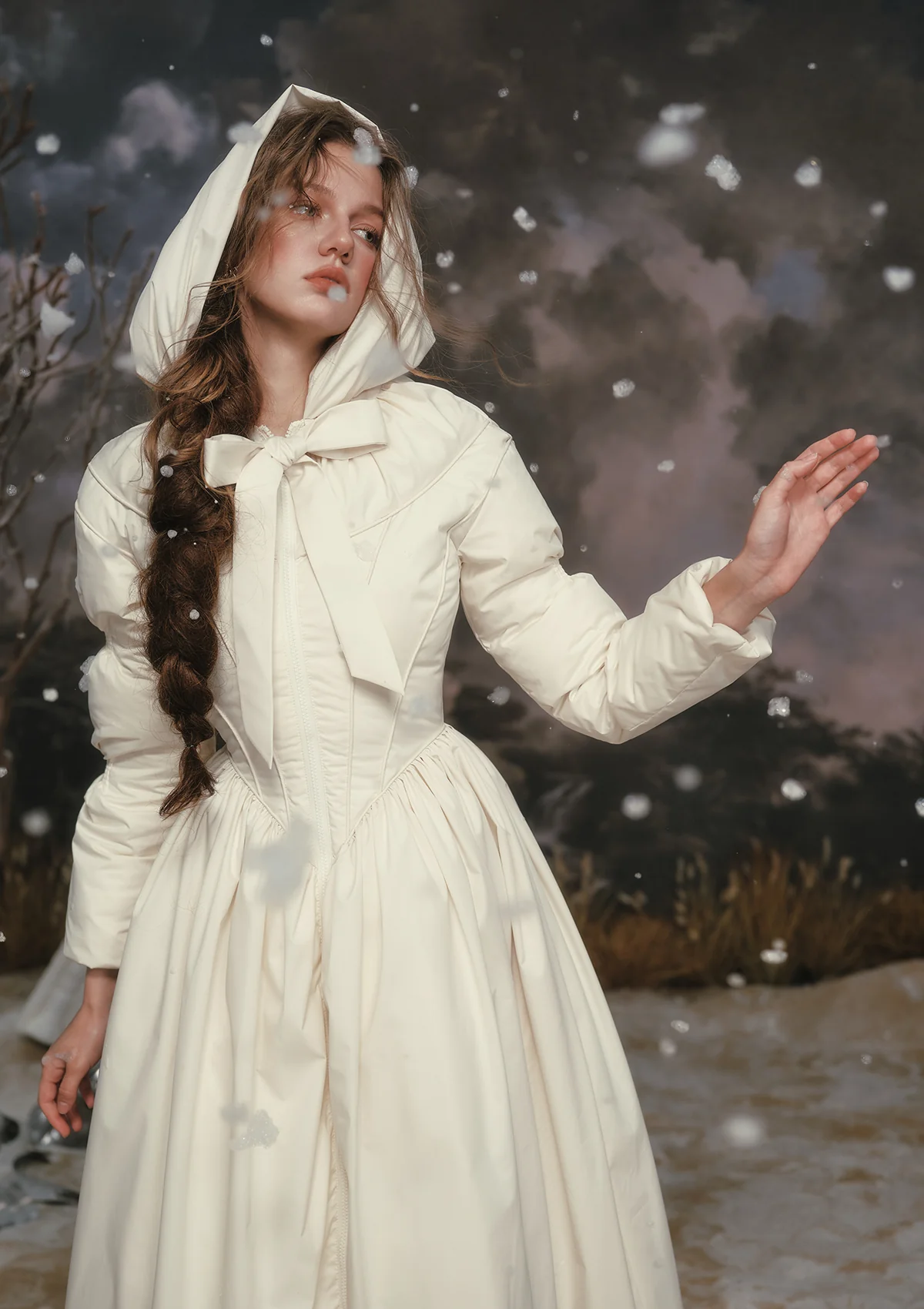 Black&White Warrior Down Coat (White) - Image 9