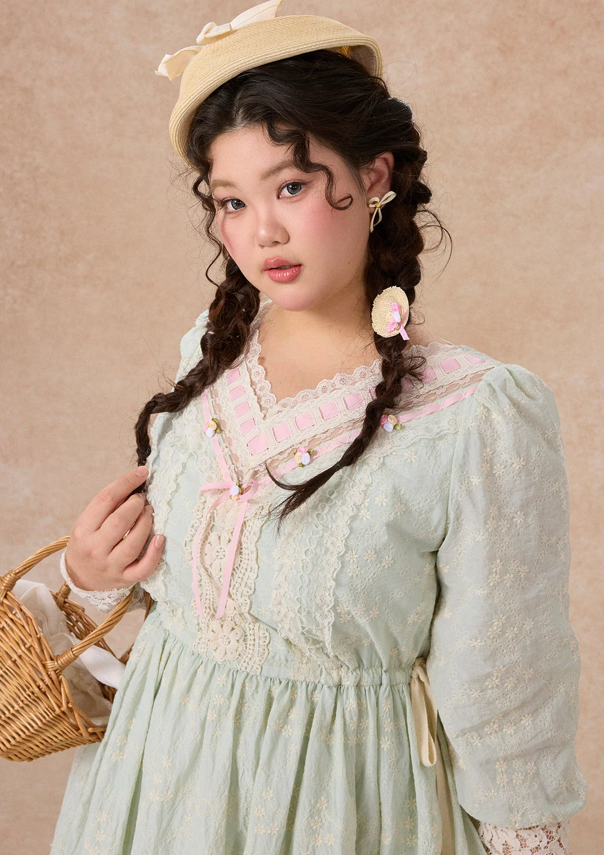 Curve&Plus Outing Straw Hat Dress - Image 8