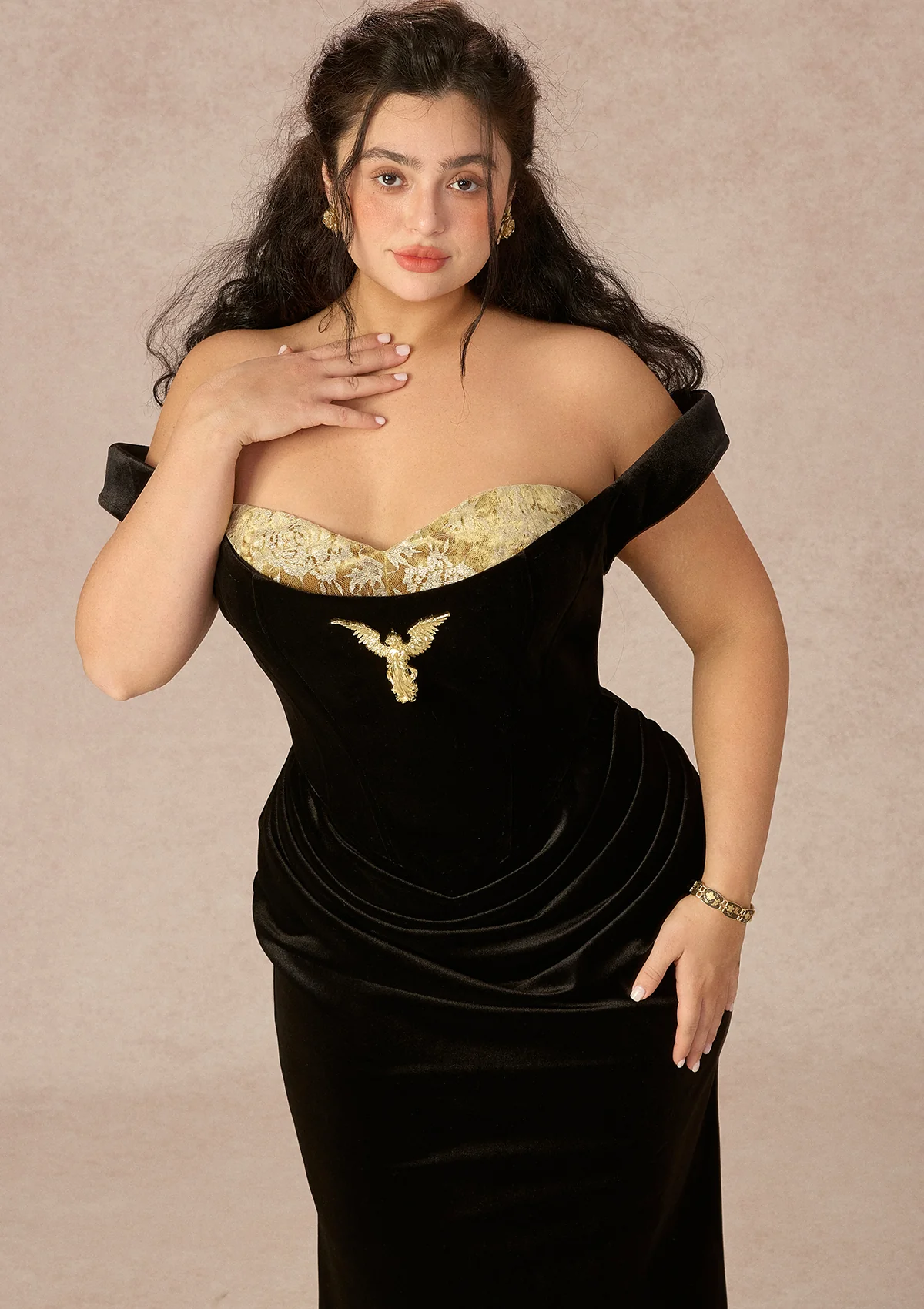 Curve&Plus Golden Eagle Goddess Dress - Image 3