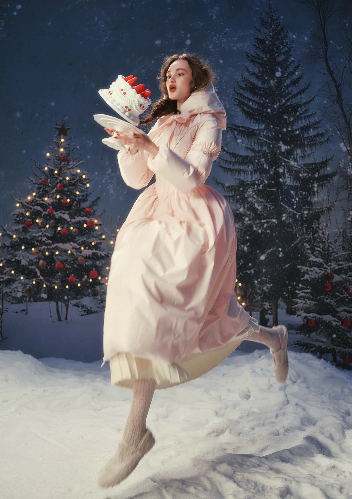 "Little Pink Riding Hood" Down Coat - Image 3