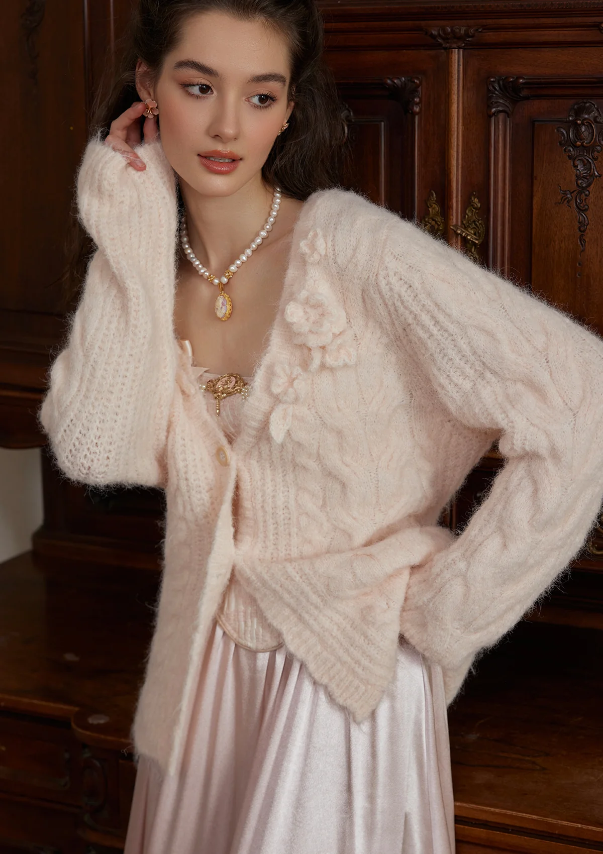 Semi-sweet Chiffon Knit Cardigan - Image 5