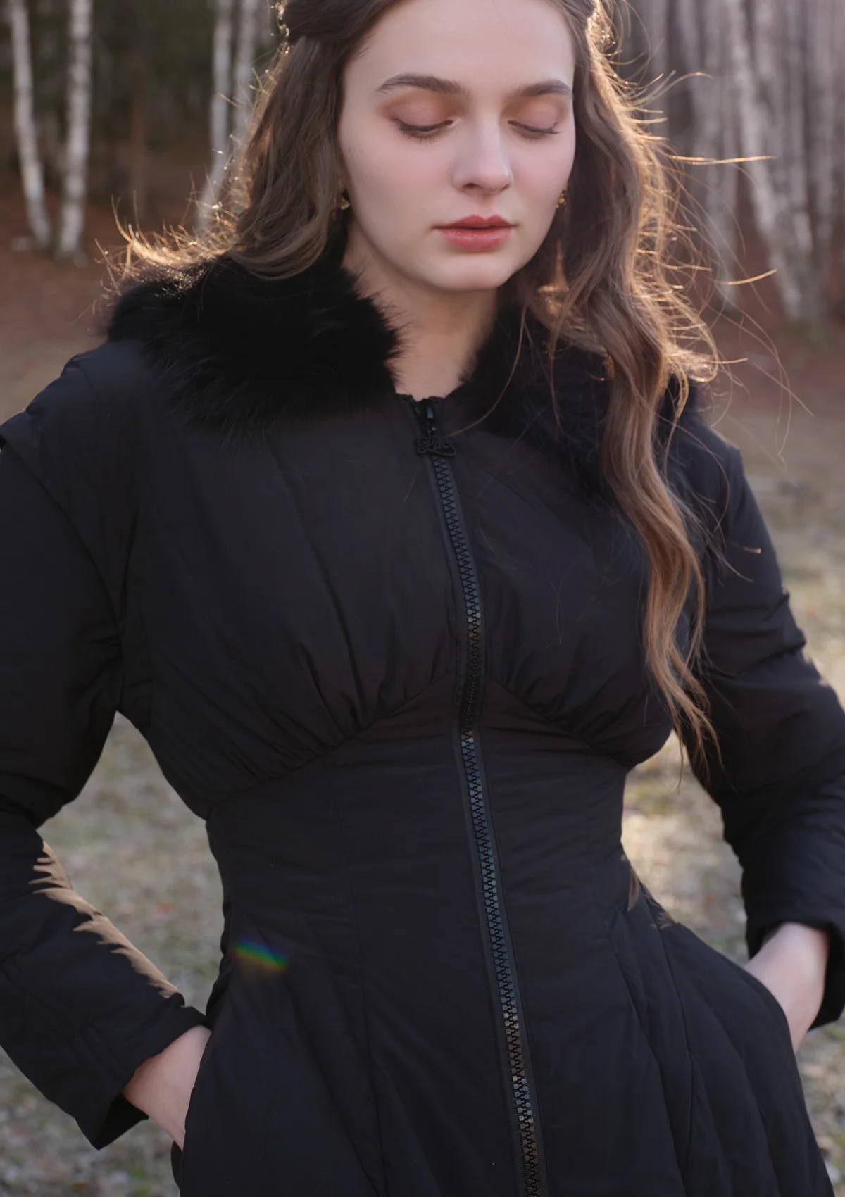 Paper Feather Down Coat(Black) - Image 4