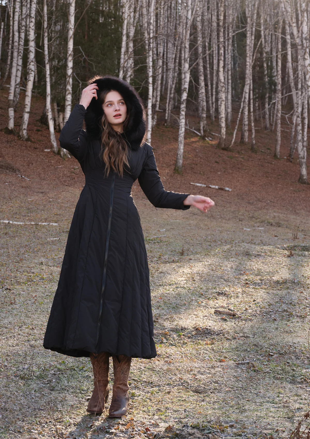 Paper Feather Down Coat(Black) - Image 5