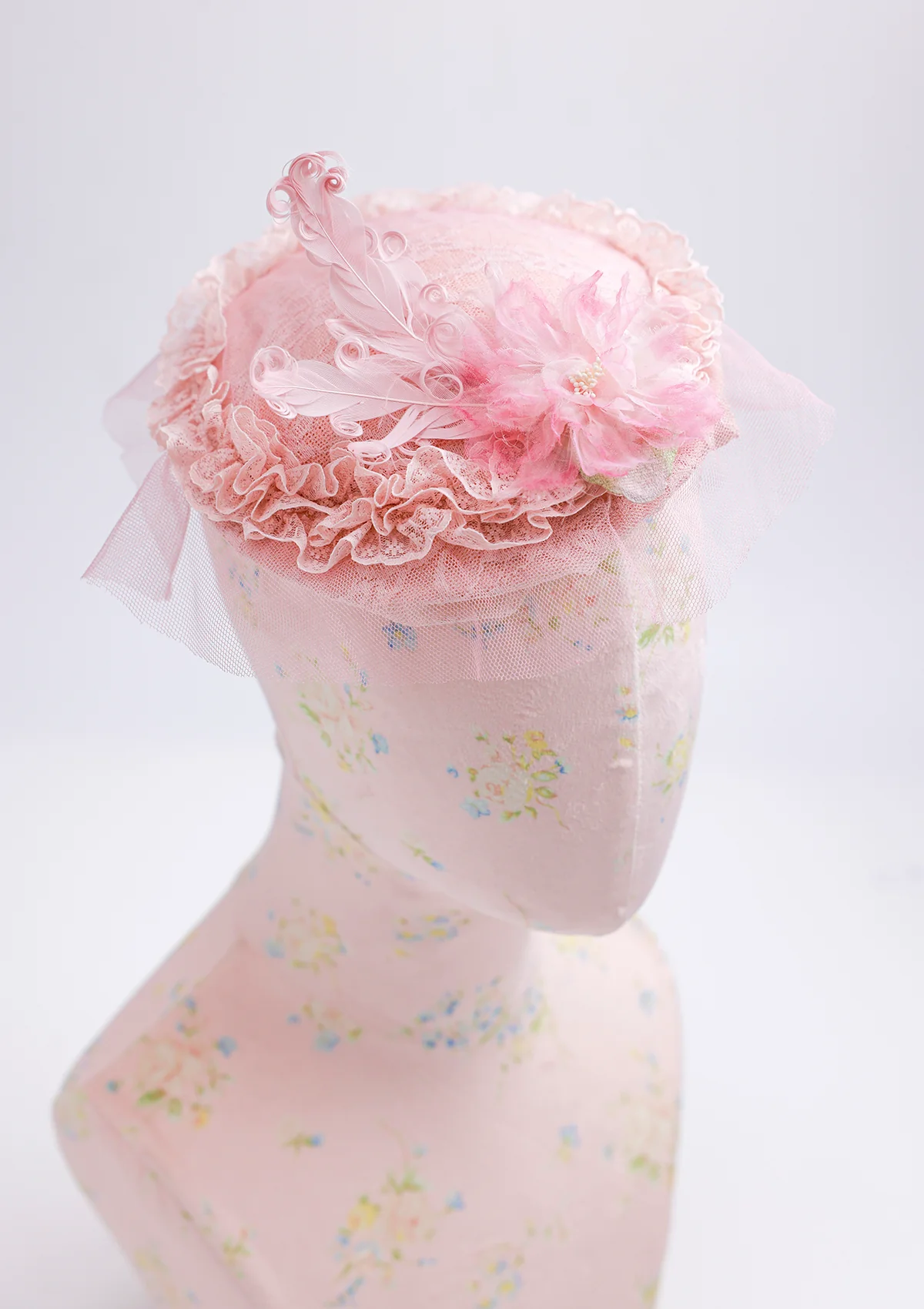 Pink Crabapple Blossom Bonnet - Image 5