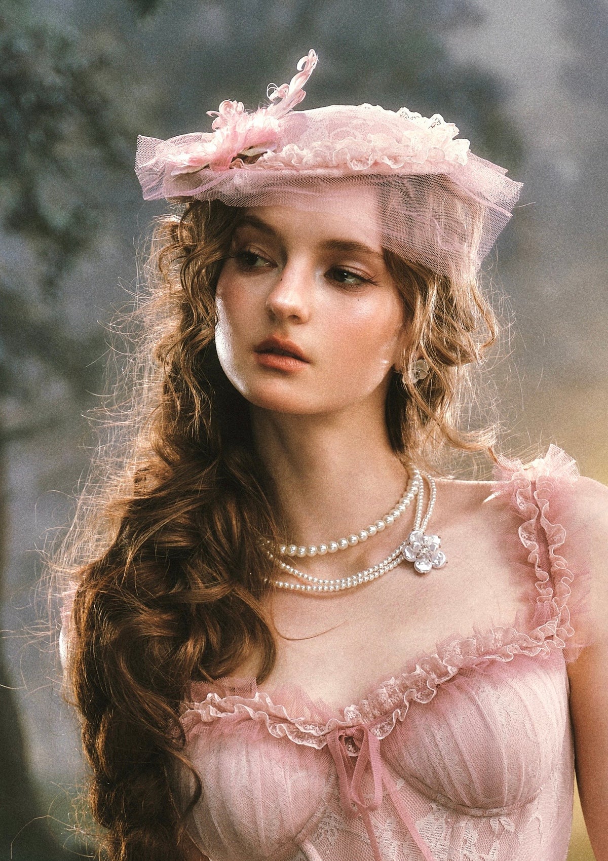 Pink Crabapple Blossom Bonnet - Image 6
