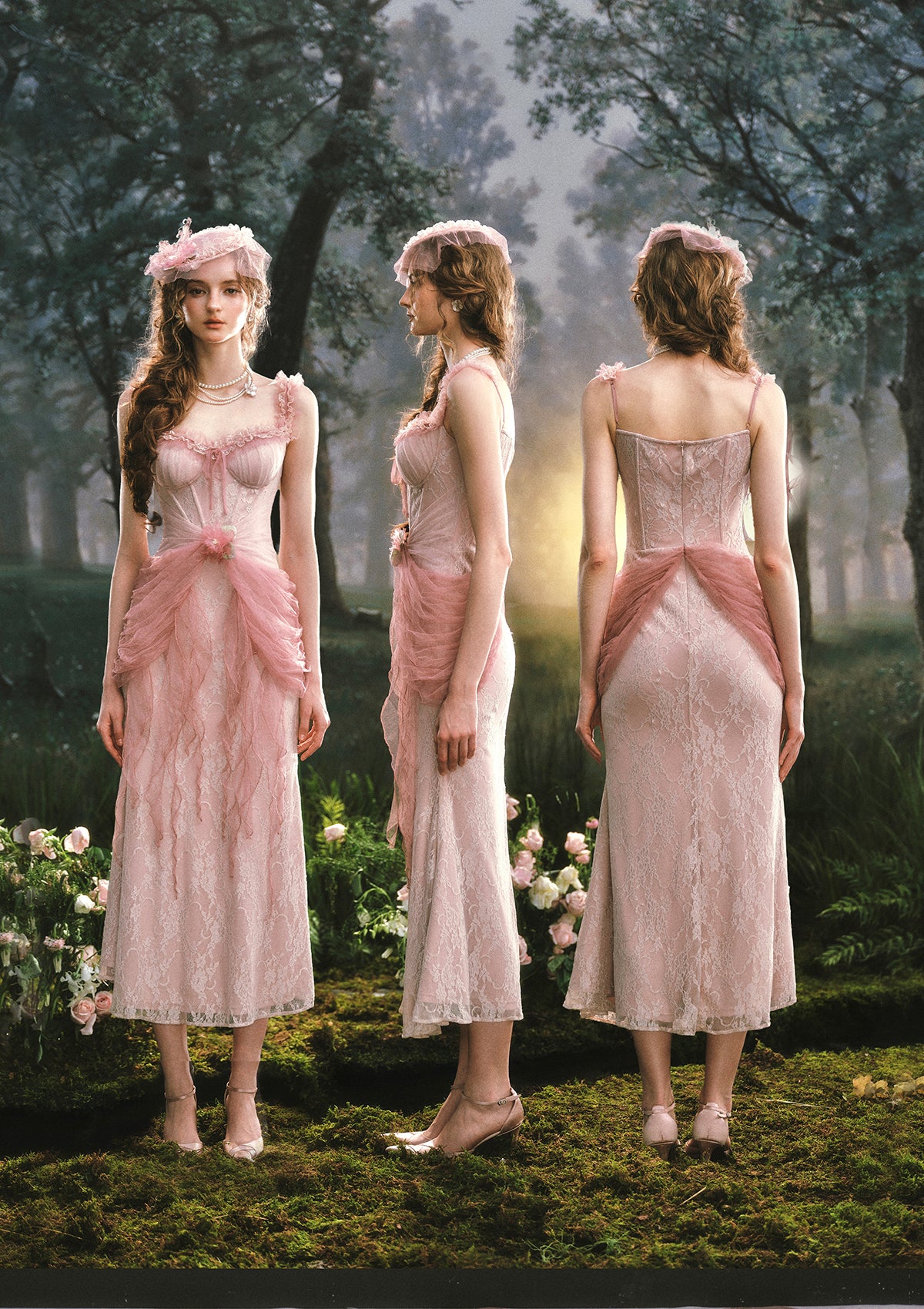 Pink Crabapple Blossom Corset Dress - Image 7