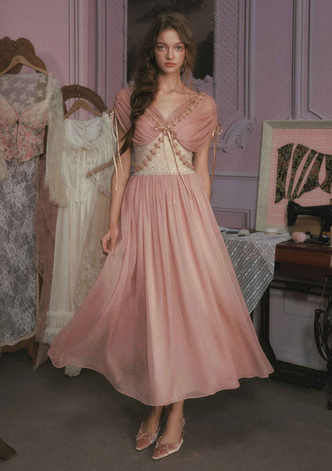 Rose Olive Dress - Image 8