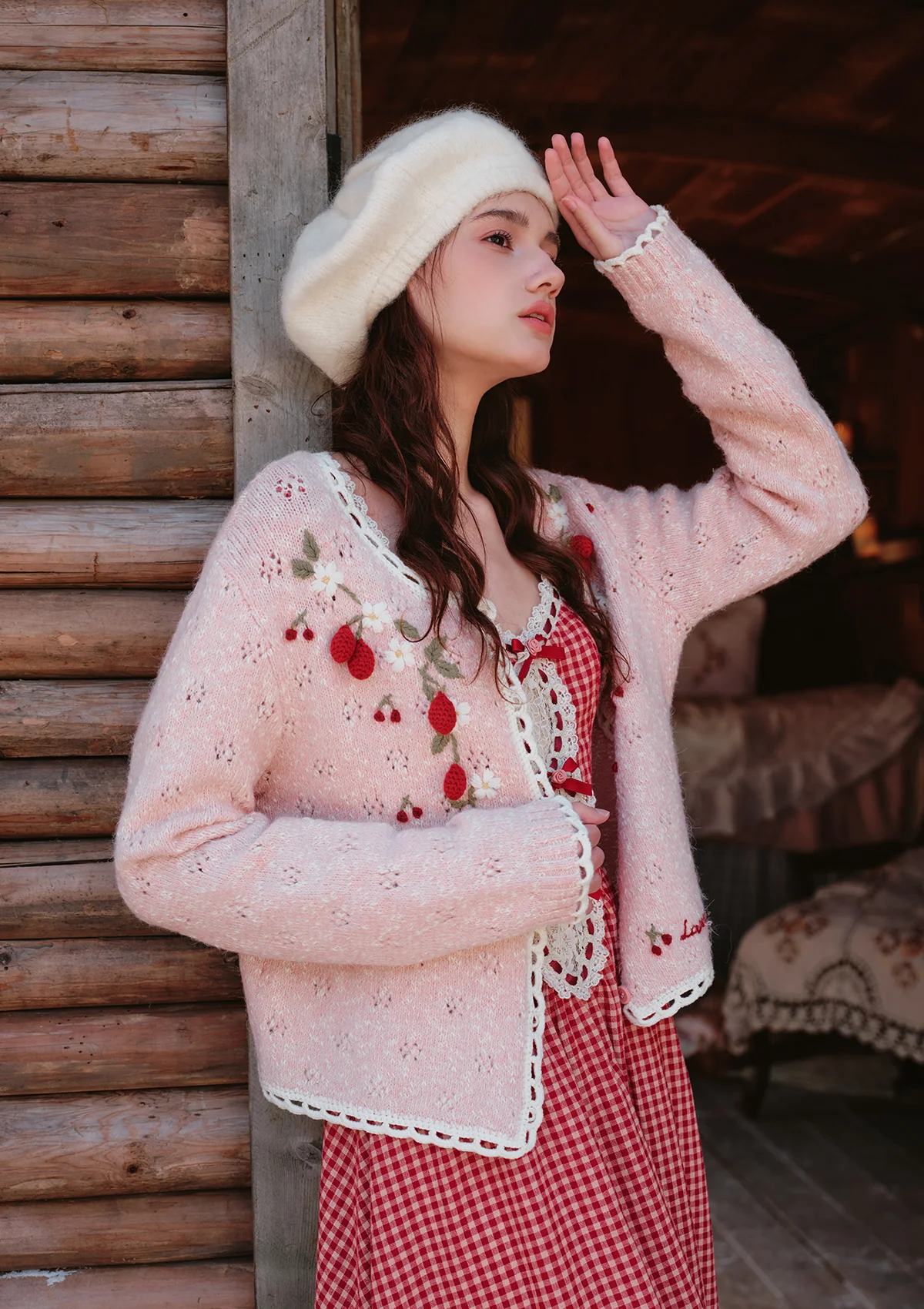 Strawberry Christmas Tree Knit Cardigan - Image 9