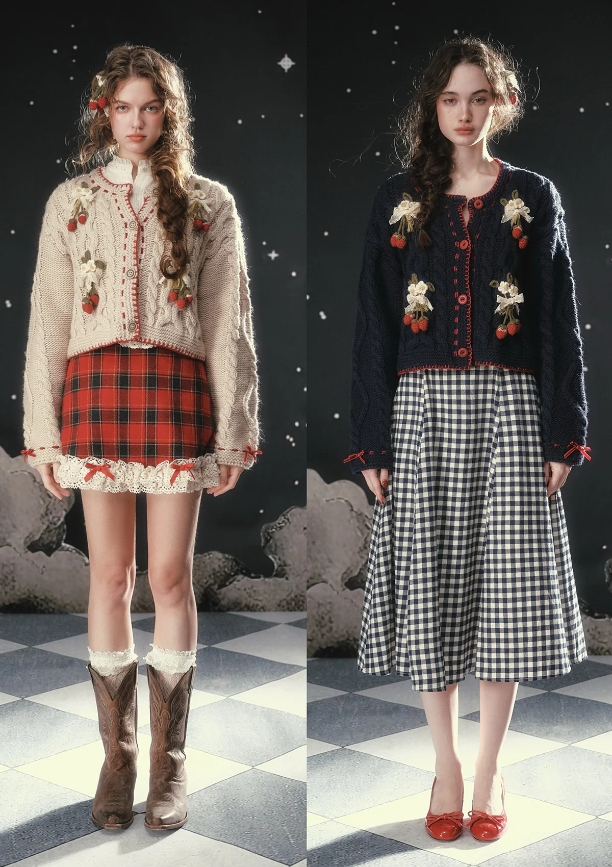 Strawberry Mont Blanc Knit Cardigan - Image 3