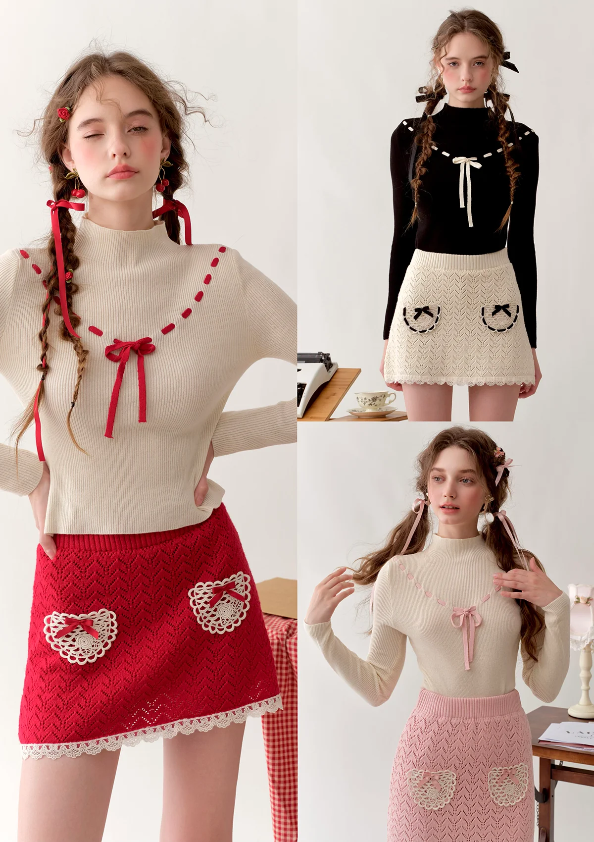 Strawberry Post Office Knit Bottom Shirt - Image 4