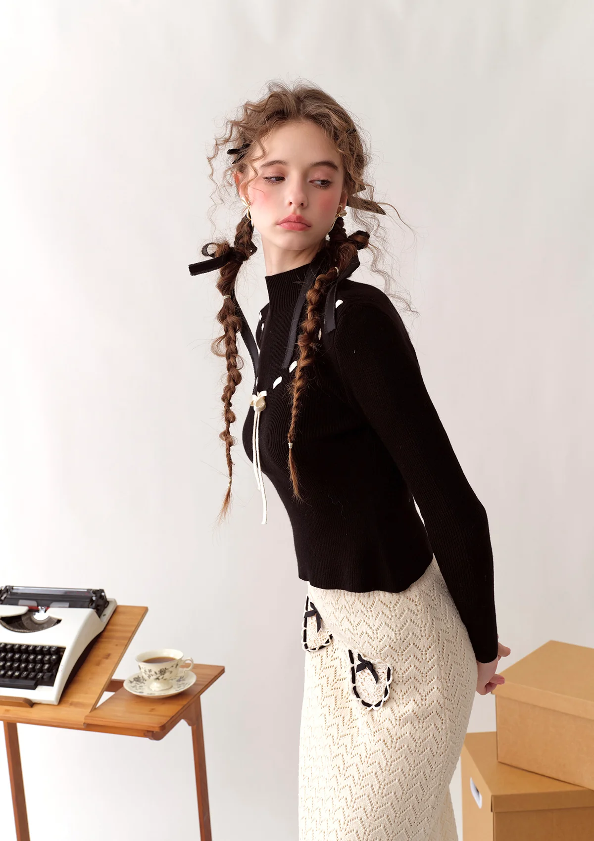 Strawberry Post Office Knit Bottom Shirt - Image 7