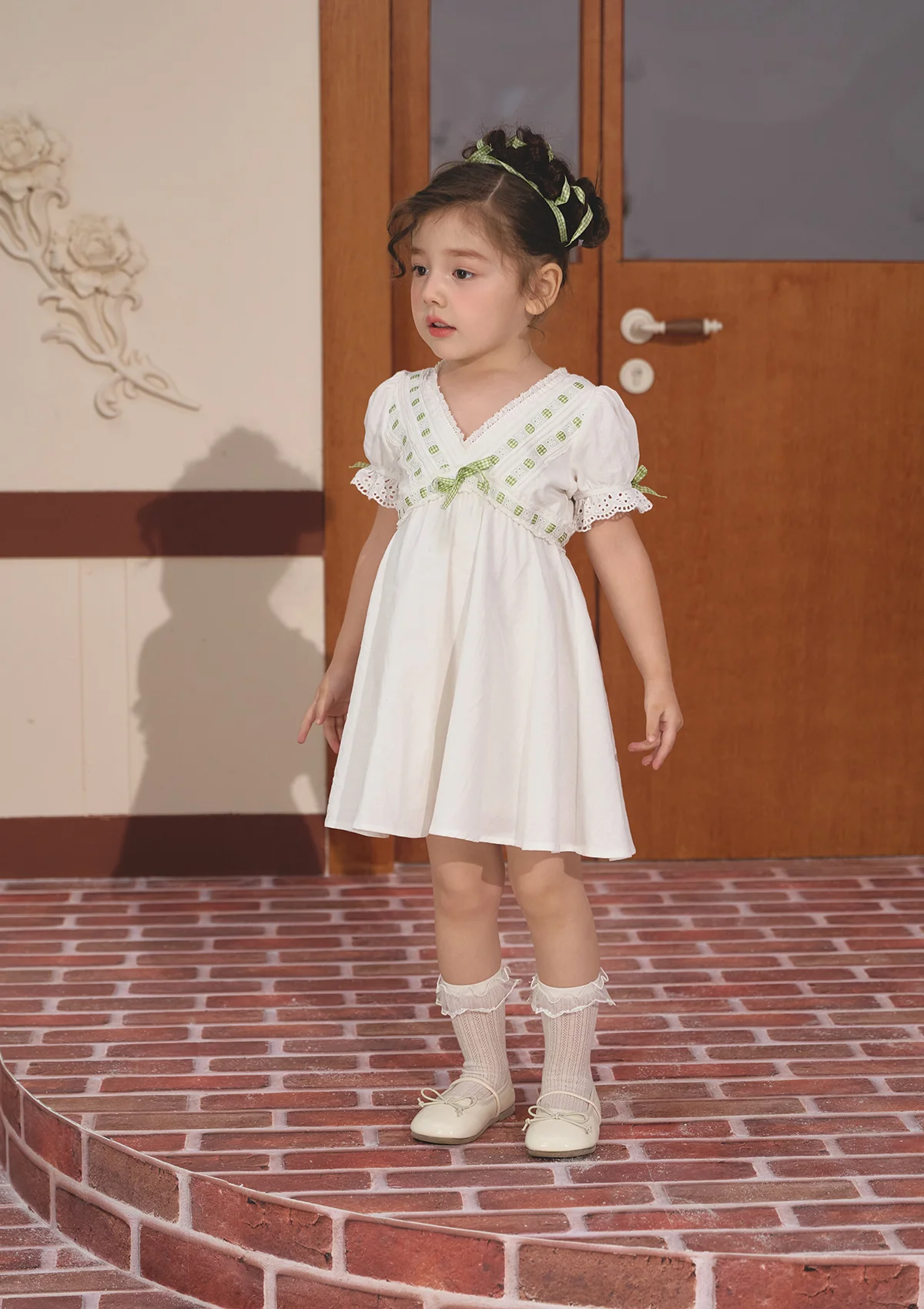 Toddler Girl Green Apple Paradise Dress - Image 3