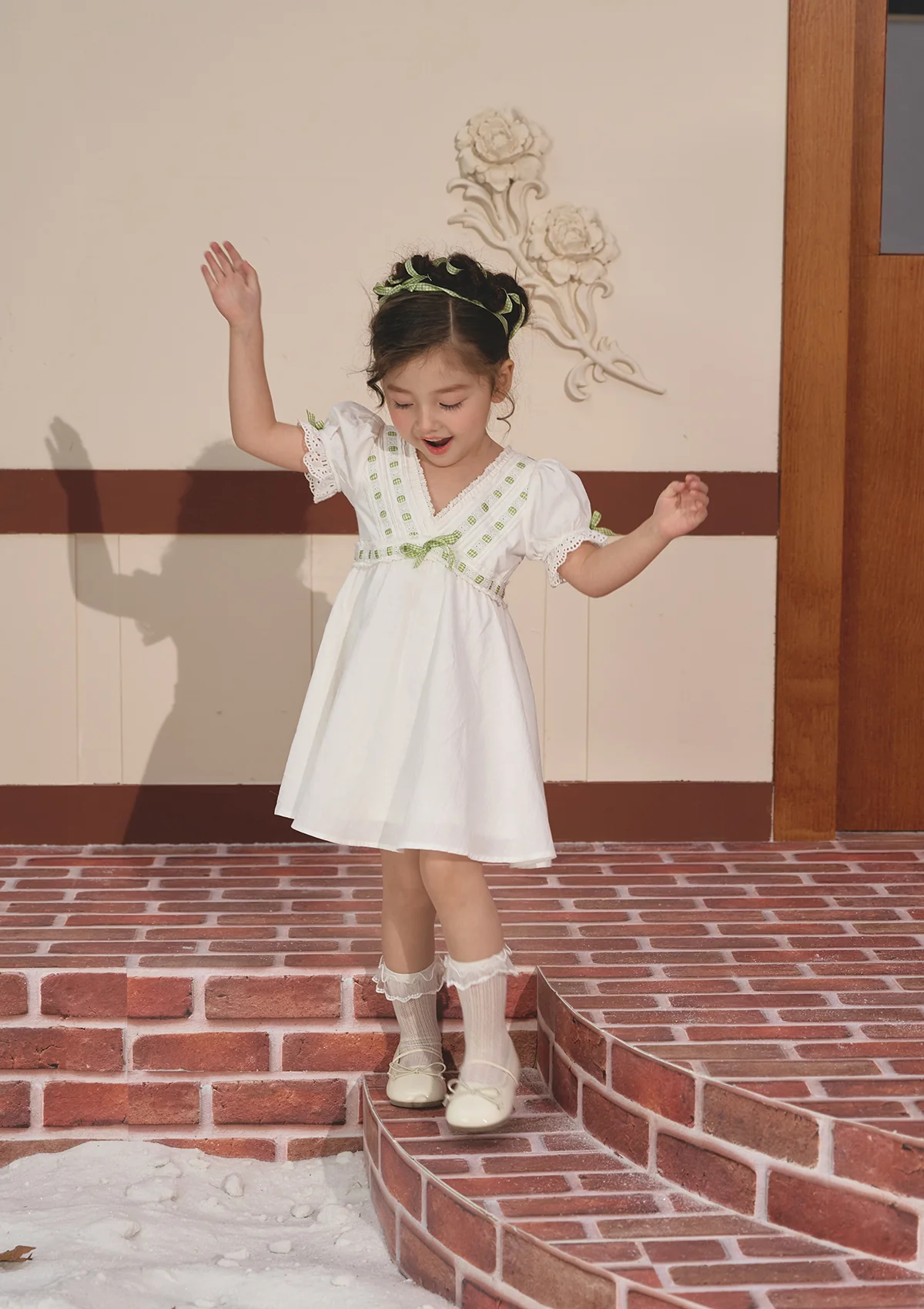 Toddler Girl Green Apple Paradise Dress - Image 9